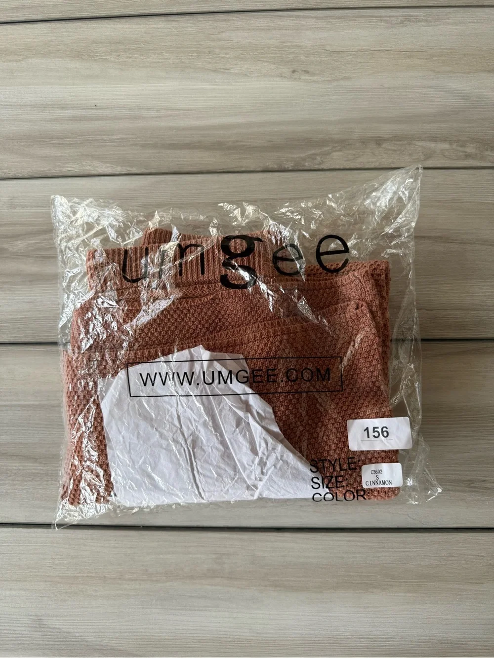 Umgee Knitted Elastic Waistband Wide Leg Pant Cinnamon Small NWT IN PKG